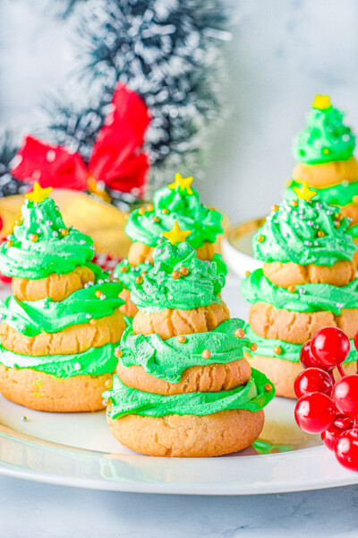Stacked Christmas Tree Sugar Cookies - Averie Cooks