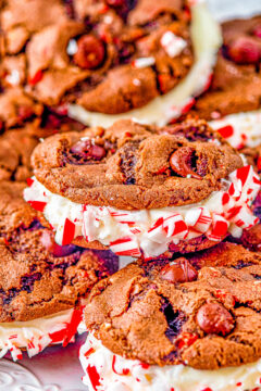 Double Chocolate Peppermint Sandwich Cookies