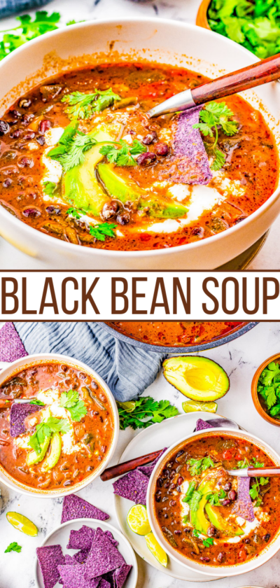 Easy Black Bean Soup - Averie Cooks