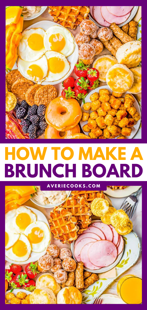 How to Make a Brunch Board — Nothing says relaxation and pampering like a breakfast or brunch charcuterie board that's loaded with everyone's morning favorites! Whether you include eggs, meats, cheeses, fresh fruits, or all the craveworthy carbs, it's sure to be a hit!