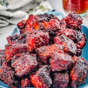 A platter or crispy pork belly burnt ends.