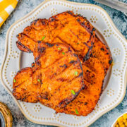 Grilled Pork Chops on a plate.