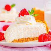Best No-Bake Cheesecake - Look no further than this EASY recipe for PERFECT no-bake cheesecake recipe with a tangy, cream cheese-forward flavor, and a homemade graham cracker crust! Impress your family and friends by serving them the BEST no-bake cheesecake after a special family dinner, as a holiday dessert, or anytime you're craving perfect cheesecake! 