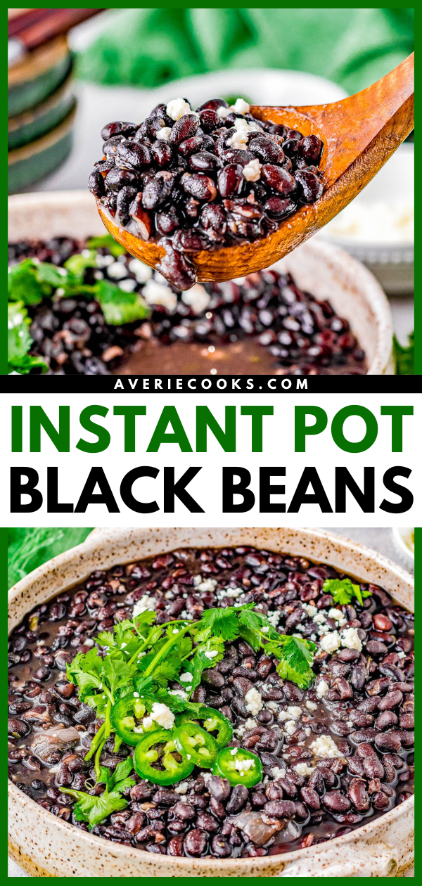 Instant Pot Black Beans - Learn how to EASILY make PERFECT black beans in an Instant Pot in just ONE hour! Substitute these superior tasting homemade black beans in any recipe that calls for canned black beans including soups, chili, casseroles, burritos, tacos, or your favorite Mexican recipes!