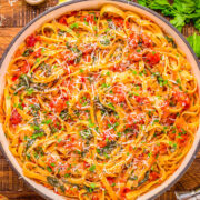 Pasta with Vodka Sauce in a pot.