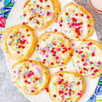 Confetti Cake Cookies on a platter.
