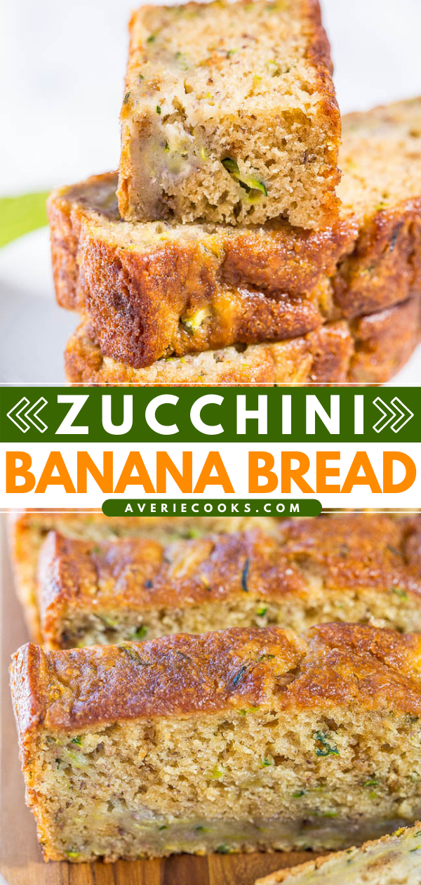 Moist Zucchini Banana Bread Recipe - Averie Cooks