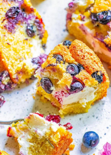 Cream Cheese-Filled Blueberry Cake