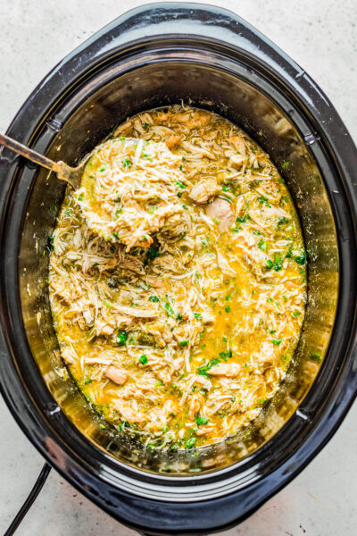 Slow Cooker Green Chile Chicken - Averie Cooks