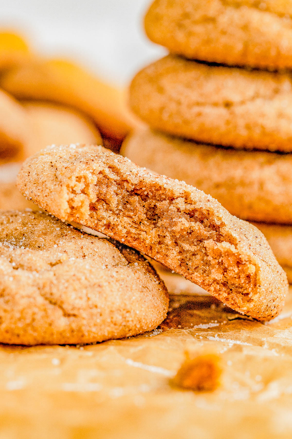 Soft and Chewy Pumpkin Snickerdoodles — Soft and pillowy in the middle, chewy around the edges, and ever so slightly crisp on the bottom! Classic snickerdoodles get a makeover with the addition of pumpkin puree and pumpkin pie spices! So EASY and the dough can be made in advance, and perfect for all those COZY fall vibes!