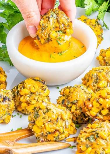 Baked Zucchini Corn Poppers