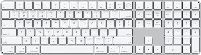 
Apple Magic Keyboard with Touch ID and Numeric Keypad: Wireless, Bluetooth, Rechargeable. Works with Mac Computers with Apple Silicon; US English - White Keys