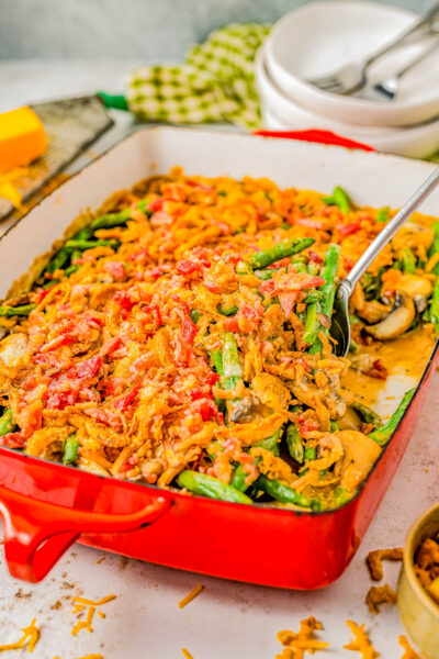 Smothered Bacon Green Bean Casserole - Averie Cooks