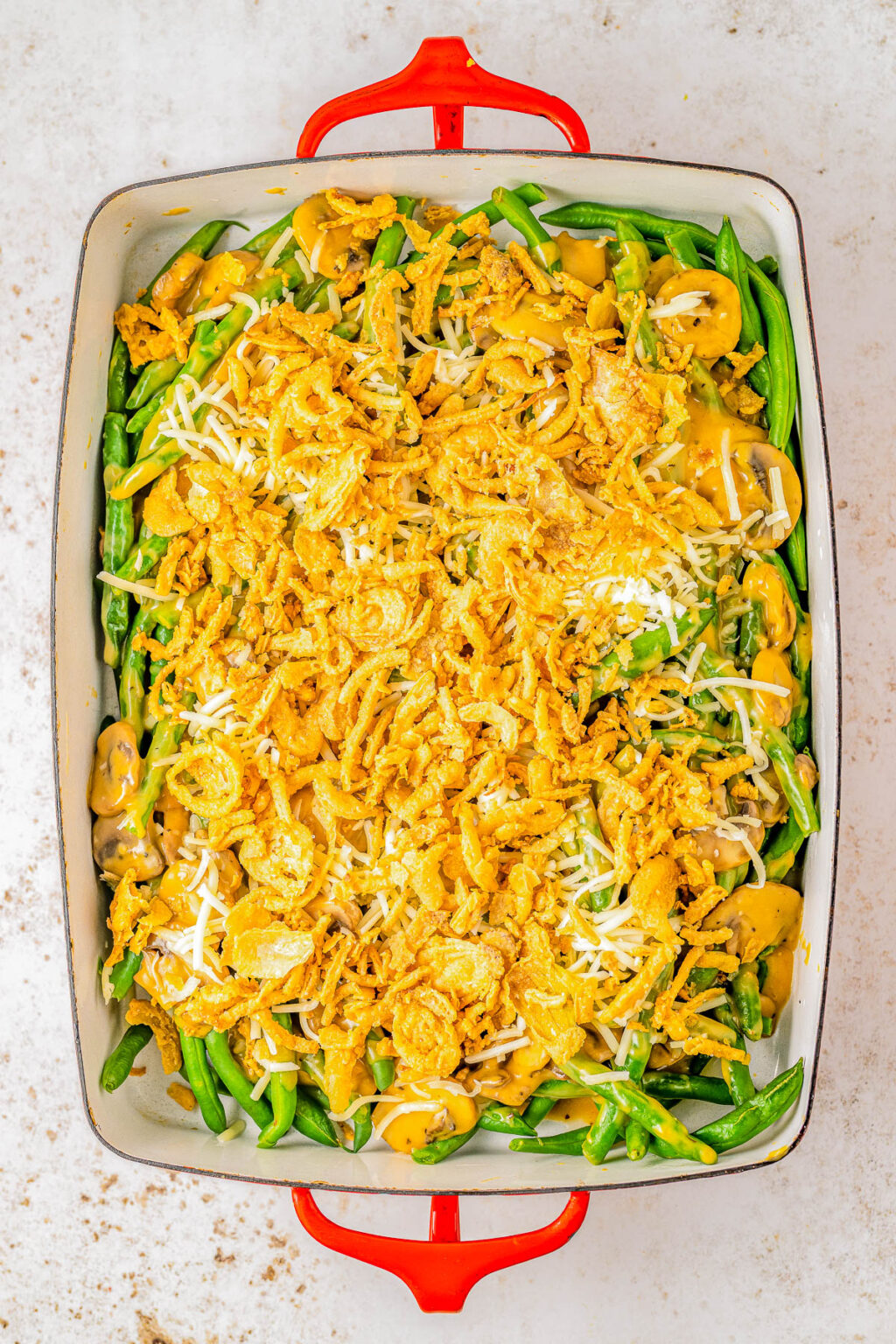 Smothered Bacon Green Bean Casserole - Averie Cooks
