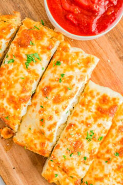 Easy Cheesy Garlic Bread slices.