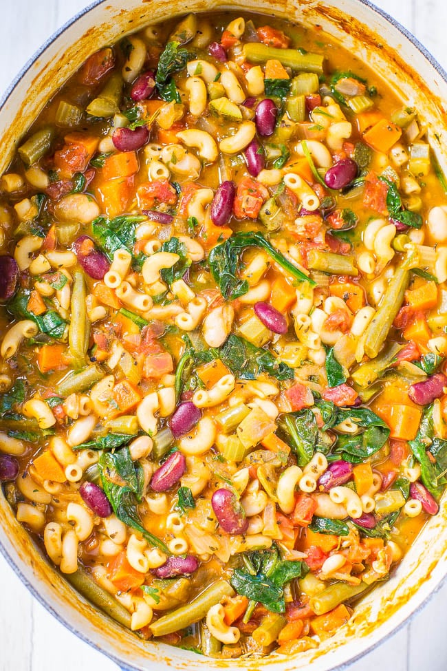 Copycat Olive Garden Minestrone Soup in large Dutch oven
