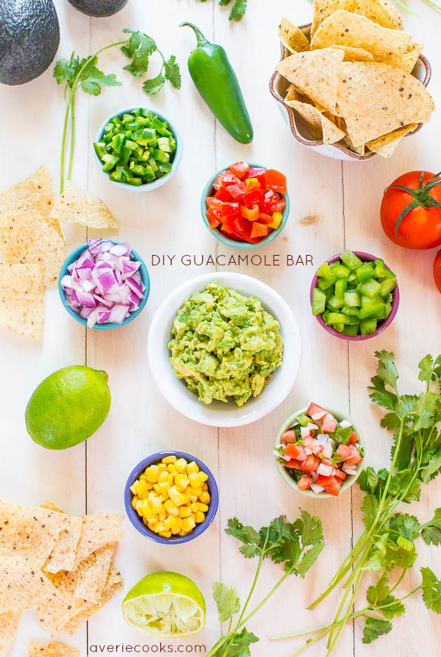 Do-It-Yourself Guacamole Bar - Make your own guacamole bar and have fun taste-testing the options! Great party idea that everyone loves!