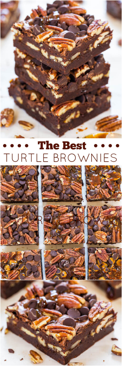 Ultra Fudgy Turtle Brownies Recipe - Averie Cooks