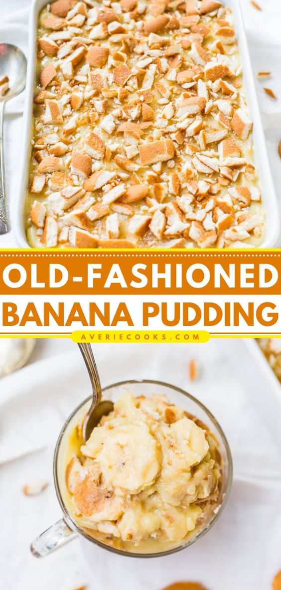 Old-Fashioned Banana Pudding — This homemade banana pudding recipe is made with scratch vanilla pudding, ripe bananas, and Nilla Wafers. It’s EASY to assemble and SO GOOD!