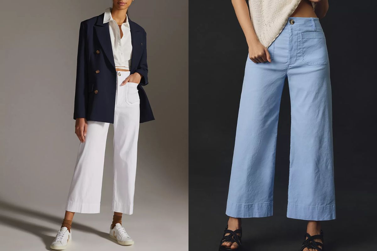 Colette Cropped Wide-Leg Pants by Maeve