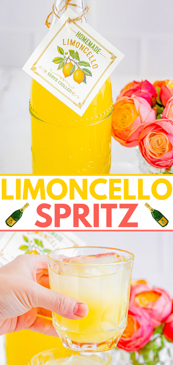 Limoncello Spritz - 🍋 An EASY, refreshing, and perfectly lemony drink with just 3 key ingredients including prosecco, limoncello, and club soda! No fancy bartending skills needed to impress your friends and family and feel like you're transported to Italy while sipping on one of these bubbly lemon beauties!