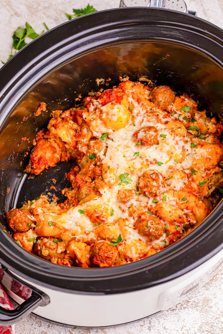 Tagcrock Pot Meatball Sub Casserole