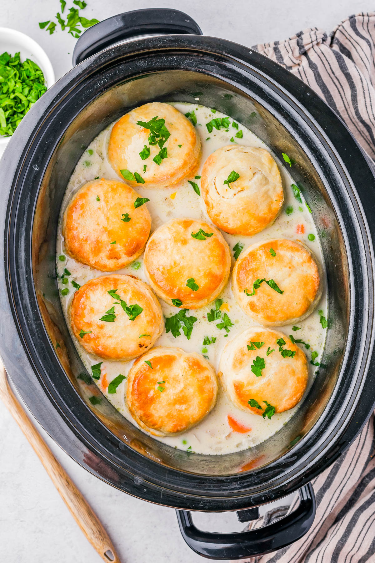 Slow Cooker Chicken and Biscuits