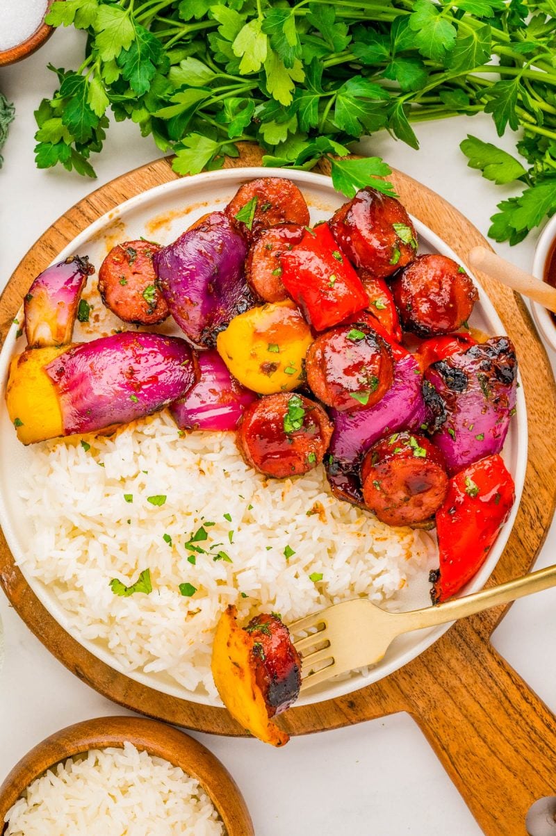 Grilled Sausage Kabobs (Easy 20-Minute Flexible Recipe!) - Averie Cooks
